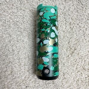 Starbucks Christmas Marble Forrest Green Insulated Tumbler Cup 16 Oz Coffee Tea